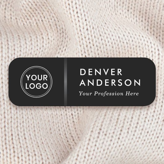 Logo naam titel klasse zwarte grijze verloopverdel naamplaatje