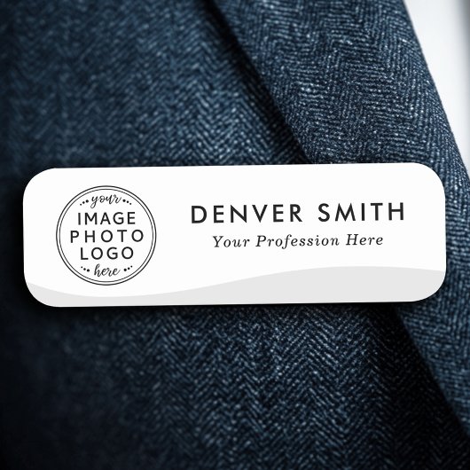 Logo naam titel licht grijze golf wit modern naamplaatje