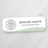 Logo naam titel licht groen golf wit modern naamplaatje