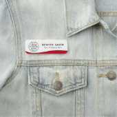 Logo naam titel rode golven wit modern naamplaatje (In situ)