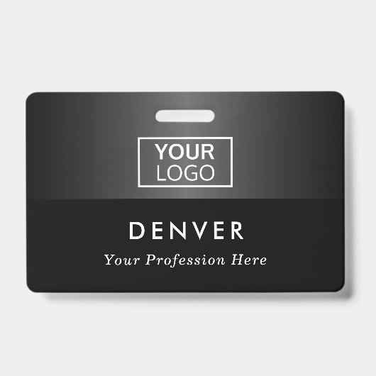 Logo naam titel zwarte grijze gradiënt toevoegen badge (Voorzijde)