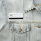 Logo Naam Titel Zwarte Rand Wit Modern Naamplaatje (In situ)