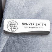 Logo naam titel zwarte witte donkere gradiënt naamplaatje