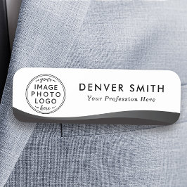 Logo naam titel zwarte witte donkere gradiënt naamplaatje