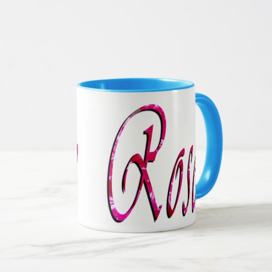 Logo naam Vrouw roos, Mok (Voorkant rechts)