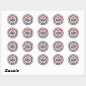 Logo Naam Web Dank BedrijfsHolograaf Roze Winkel Ronde Sticker (Vel)