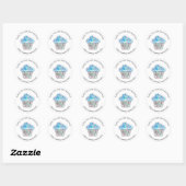 Logo Naam Web Dank u bakkerijblauw Silver Ronde Sticker (Vel)