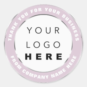 Logo Naam Web Dank u dat u Silver Powder koopt Ronde Sticker