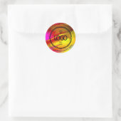 Logo Naam Web Dank u Roze Rood Goud Ronde Sticker (Tas)