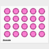 Logo Naam Web Hartelijk dank Gold Lijst Roze Fuchs Ronde Sticker (Vel)
