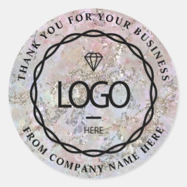 Logo Naam Web Thank Business Roos Grey Ronde Sticker