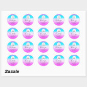 Logo Naam: Winkelen Glitter Holograaf Ronde Sticker (Vel)