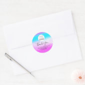 Logo Naam: Winkelen Glitter Holograaf Ronde Sticker (Envelop)