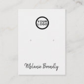 Logo Naam Zilveren Zwarte Sieraden Oorbel Display Visitekaartje (Voorkant)