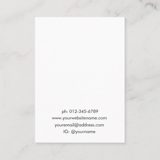 Logo Naam Zwart Wit Sieraden Oorbel Display Visitekaartje (Achterkant)