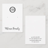 Logo Naam Zwart Wit Sieraden Oorbel Display Visitekaartje (Voorkant / Achterkant)