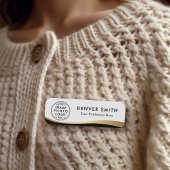 Logo naam zwarte witte faux gouden gradiënt naamplaatje