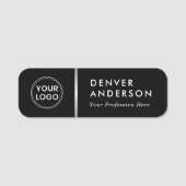 Logo-naam: zwarte zilvergrijze verdeler naamplaatje (Voorkant)