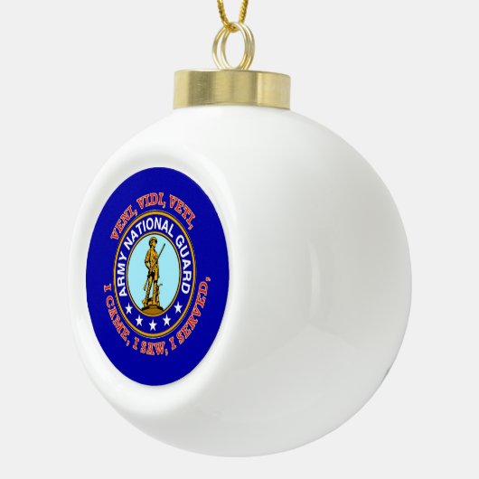 Logo Nationale Garde Keramische Bal Ornament (Rechts)