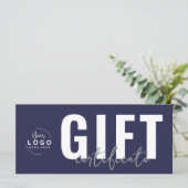 Logo Navy Blau Zakelijk Cadeaubon (Staand voorkant)