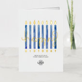 Logo Navy Blue Candles Business Folie Birthday Kaa Folie Feestdagenkaart (Voorkant)