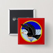 Logo_NhayDu Vierkante Button 5,1 Cm (Voorkant /achterkant)