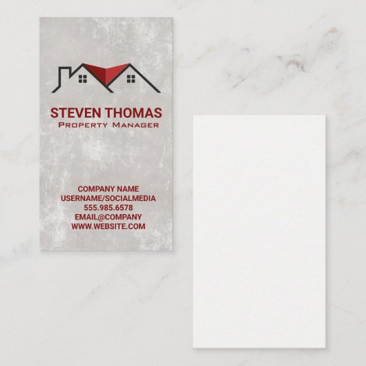 Logo niet-zakelijk onroerend goed visitekaartje (Voorkant / Achterkant)