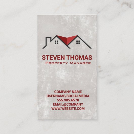 Logo niet-zakelijk onroerend goed visitekaartje (Voorkant)