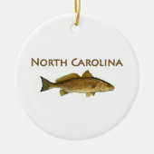Logo North Carolina (rode drum) Keramisch Ornament (Voorkant)