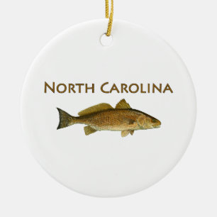 Logo North Carolina (rode drum) Keramisch Ornament