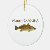 Logo North Carolina (rode drum) Keramisch Ornament (Links)