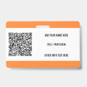 Logo of foto en QR-code naamkaartje voorbeeld Badge (Achterkant)