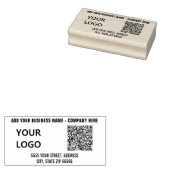 Logo of Foto en QR Code Rubber Stamp Voorbeeld Rubberstempel (Gestempeld)