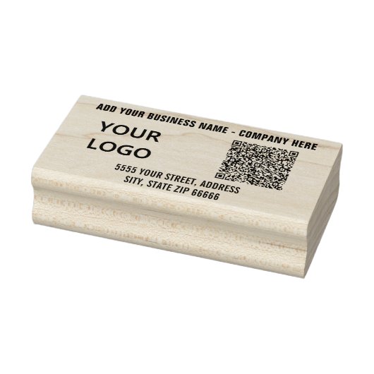Logo of Foto en QR Code Rubber Stamp Voorbeeld Rubberstempel (Stempel)