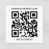 Logo of foto- en QR-code-visitekaartje Vierkante Visitekaartje (Achterkant)