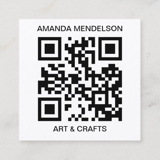 Logo of foto- en QR-code-visitekaartje Vierkante Visitekaartje (Achterkant)