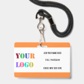 Logo of Foto Info Naam Zakelijk Badge Voorbeeld (Achterkant met lanyard)