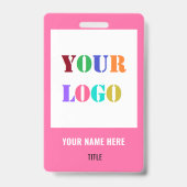 Logo of foto naam info bedrijf badge voorbeeld toe (Achterkant)