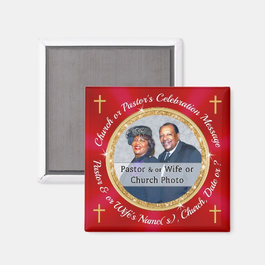 Logo of foto van dominee, kerkelijke feestdagen magneet (Voorkant / Achterkant)