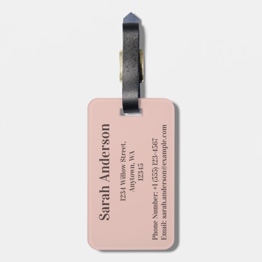 Logo of QR-code  roze geometrisch patroon Bagagelabel (Achterkant verticaal)