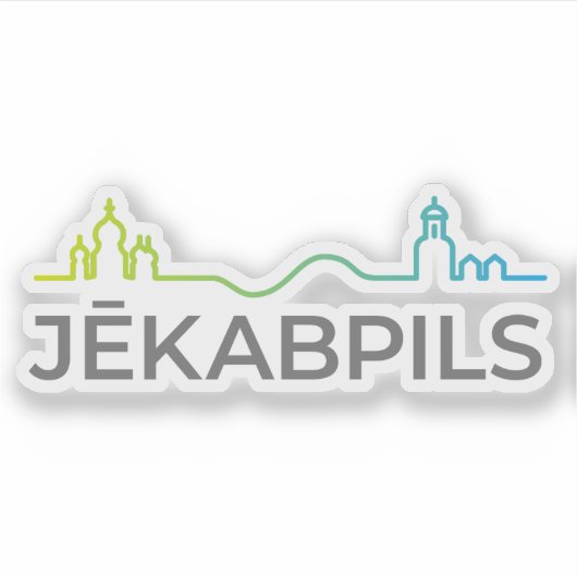 Logo of the city of Jēkabpils, Latvia Sticker (Voorkant)