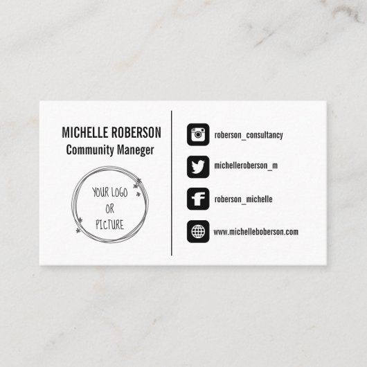 Logo of visitekaartje voor sociale media (Voorkant)