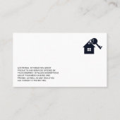 Logo on basis van huis en sleutel voor vastgoed afsprakenkaartje (Achterkant)