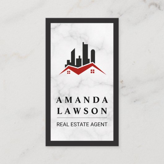 Logo on commercieel vastgoed residentieel vastgoed afsprakenkaartje (Voorkant)