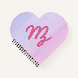 Logo on desert sunset watercolour heart notebook notitieboek