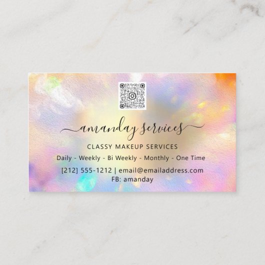 Logo Online Winkelboeg Kunstmatige QR Code Hologra Visitekaartje (Achterkant)