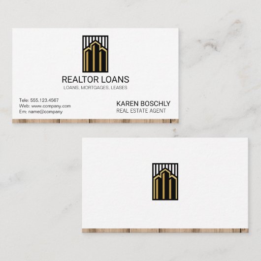 Logo onmaak voor vastgoed | Houten woning Visitekaartje (Voorkant / Achterkant)