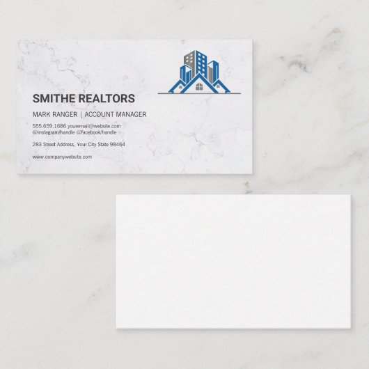 Logo onroerend goed afsprakenkaartje (Voorkant / Achterkant)