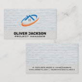 Logo onroerend goed | Brick Wall Backdrop Visitekaartje (Voorkant / Achterkant)