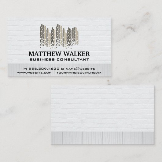 Logo onroerend goed | Brick Wall Visitekaartje (Voorkant / Achterkant)